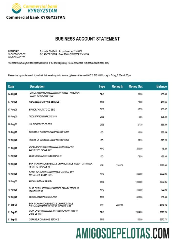 Extrato de conta de empresa comercial imprimível modelo Word e PDF (1)